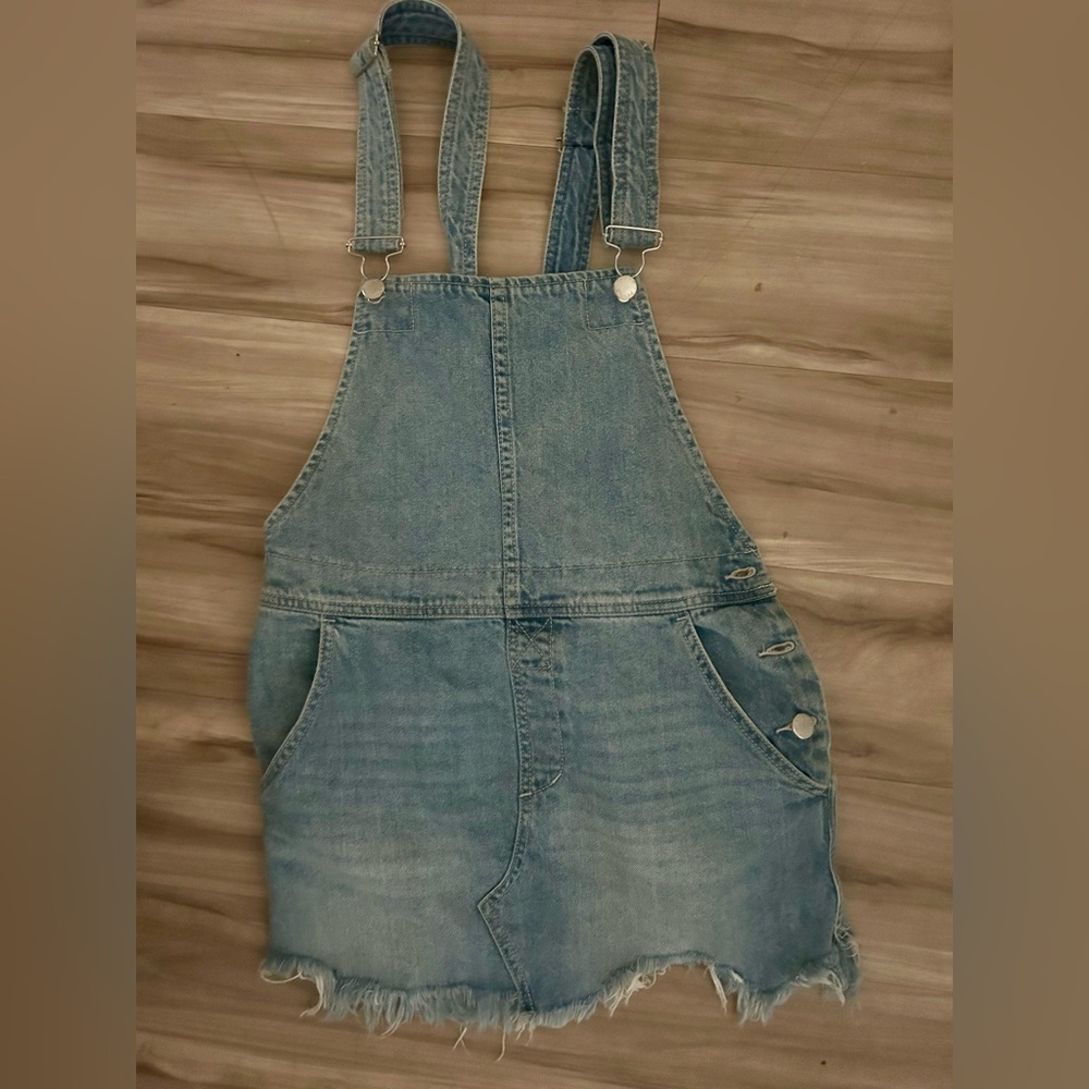 Free People Blue Denim Overalls—Like new